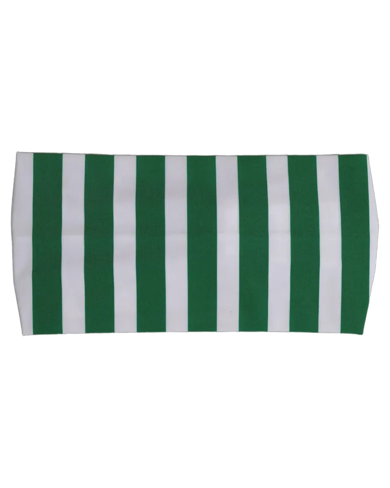 Dolce & Gabbana Women's Green White Stripes Nylon Head Wrap Headband Elastane Accessory Green