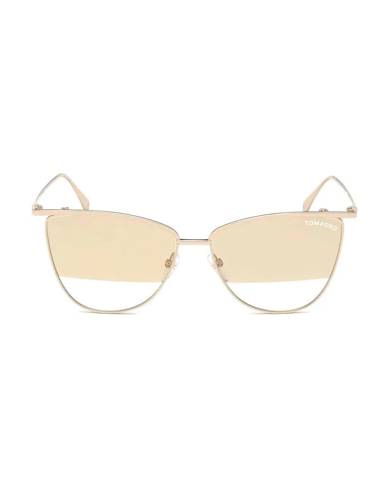 Tom Ford FT068428F Browline Full Rim Sunglasses — Rose gold Rose