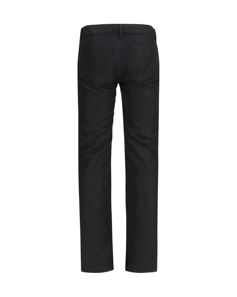 Rick Owens Men's Black Wool Oves Aries Straight-Leg Jeans Clothing Black