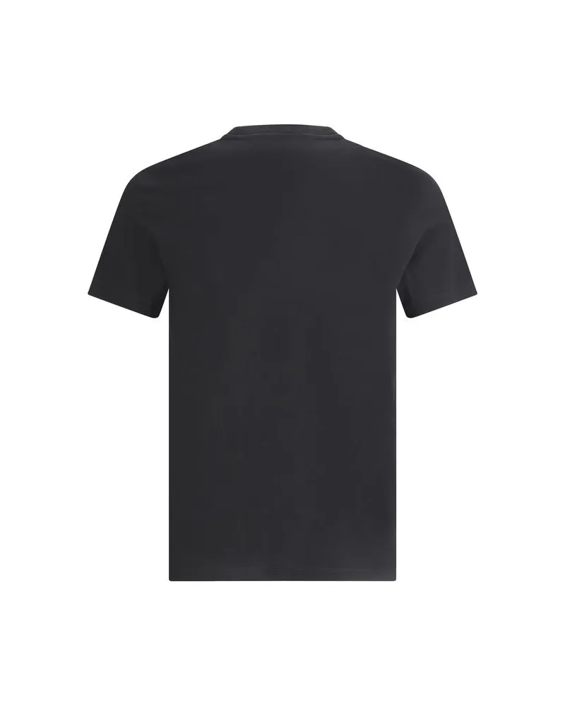 Versace Men Black Cotton T-Shirt Black