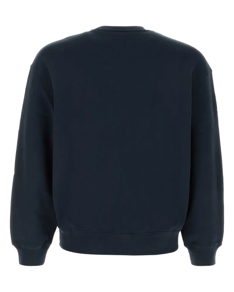 Kitsuné Men Head Sweatshirt Navy Organic Cotton Sweater Navy