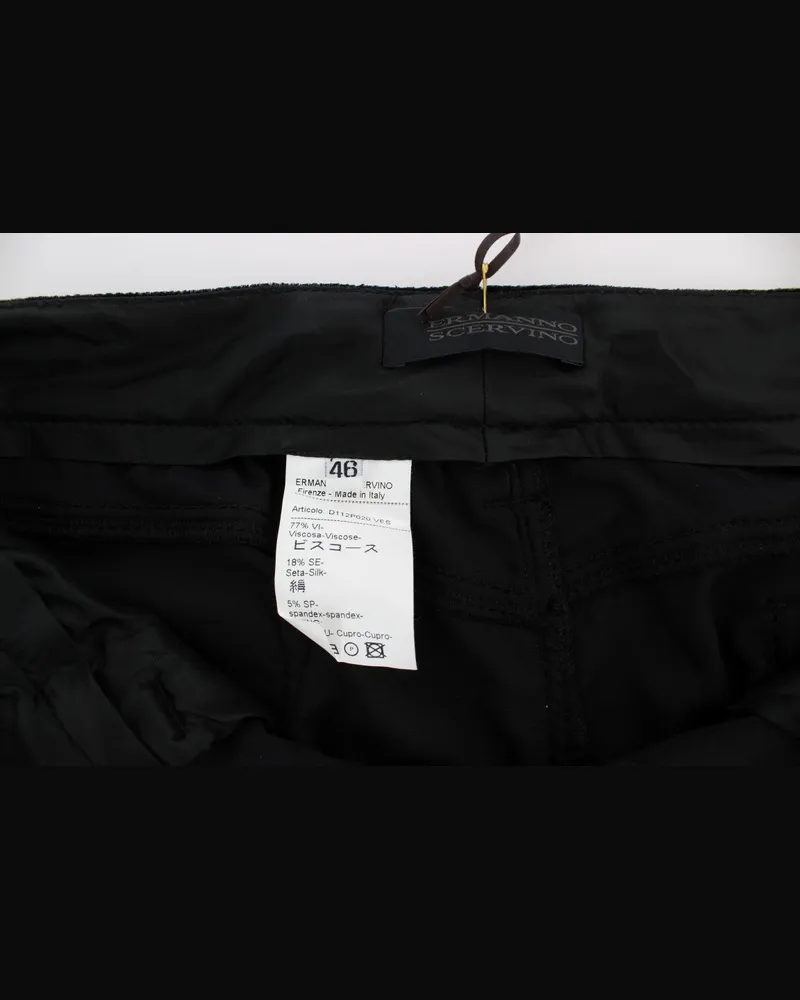 Ermanno Scervino Viscose Blend Velvet Trousers — Black Black