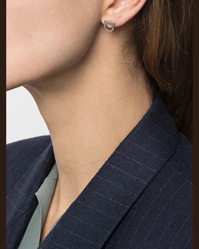 Ferragamo Gancini Earrings — Silver Silver