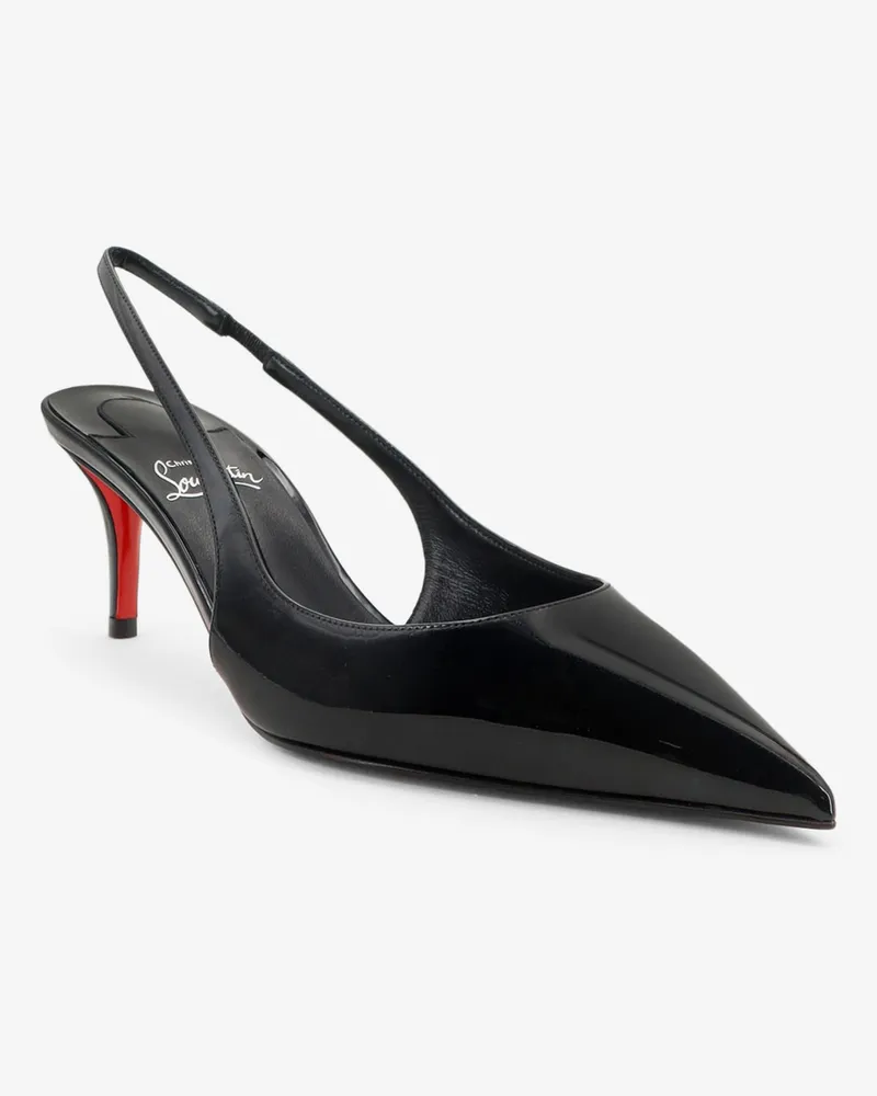 Christian Louboutin Women's Slingback Pumps Miss Z Black Patent Leather High Heel Shoes Black