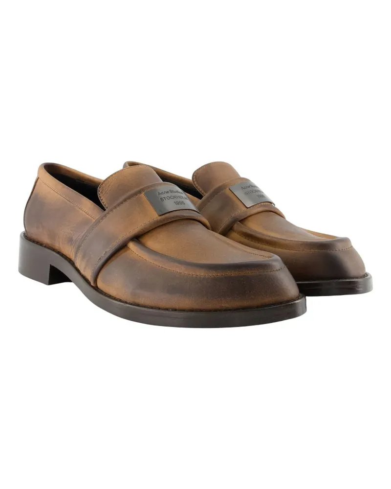 Acne Studios Men's Loafers -  Leather Brown Calfskin Shoes Flat-Shoes Brown