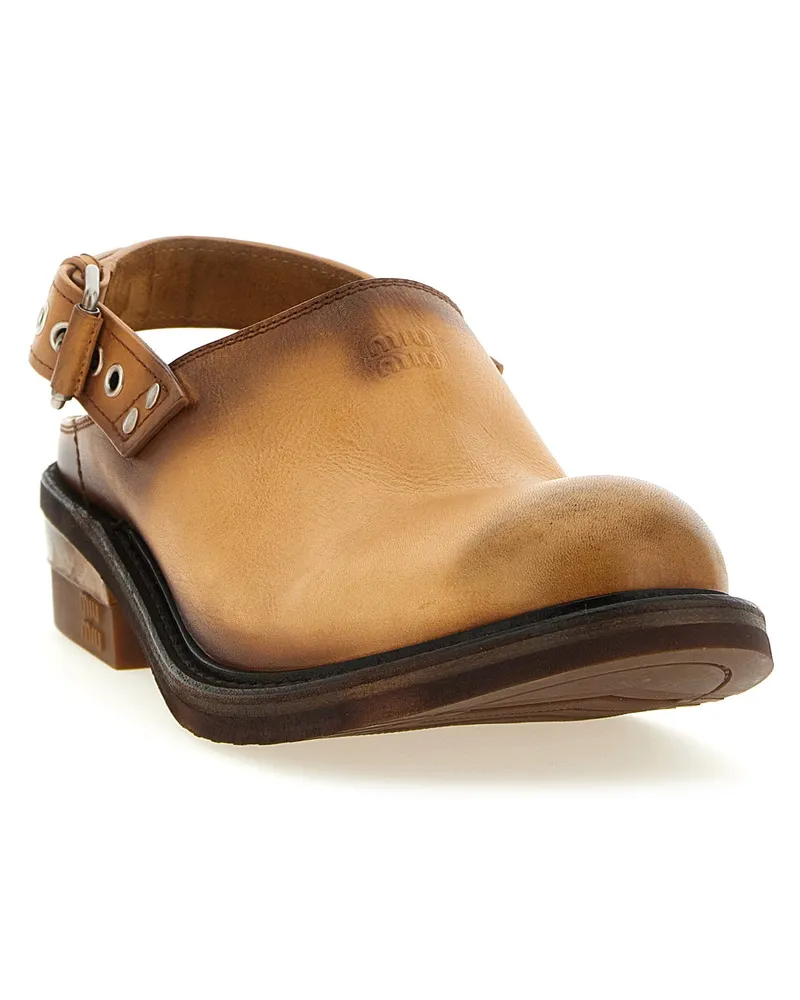 Miu Miu Foule Clog — Tan Tan