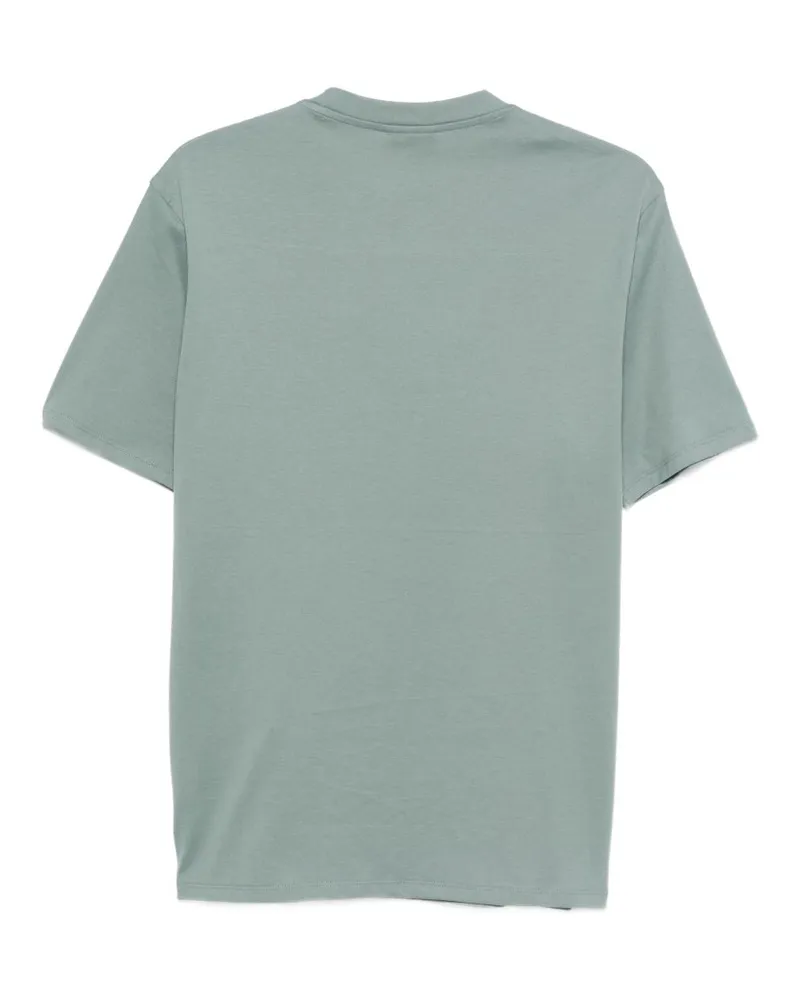 Emporio Armani Logo-Embroidered Cotton T-shirt — Sage Green Sage