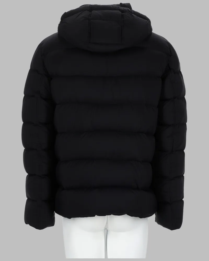 Herno Quilted Hooded Polyamide Raincoat — Black Black