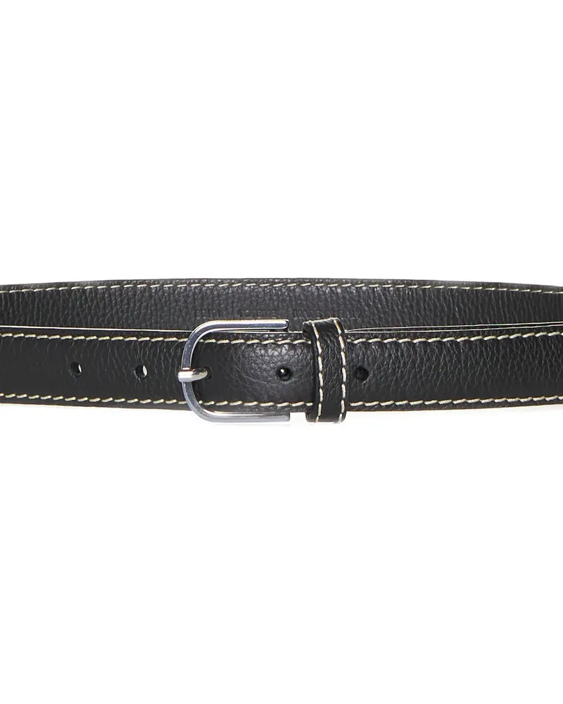 Totême Women's Slim Grained-Leather Trouser Belt Black Calf Leather Black