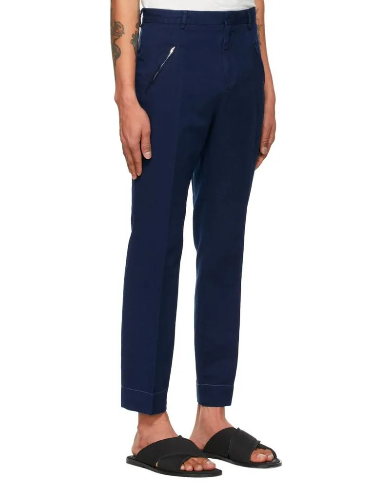 Maison Margiela Men's Blue Cotton Casual Pants Navy