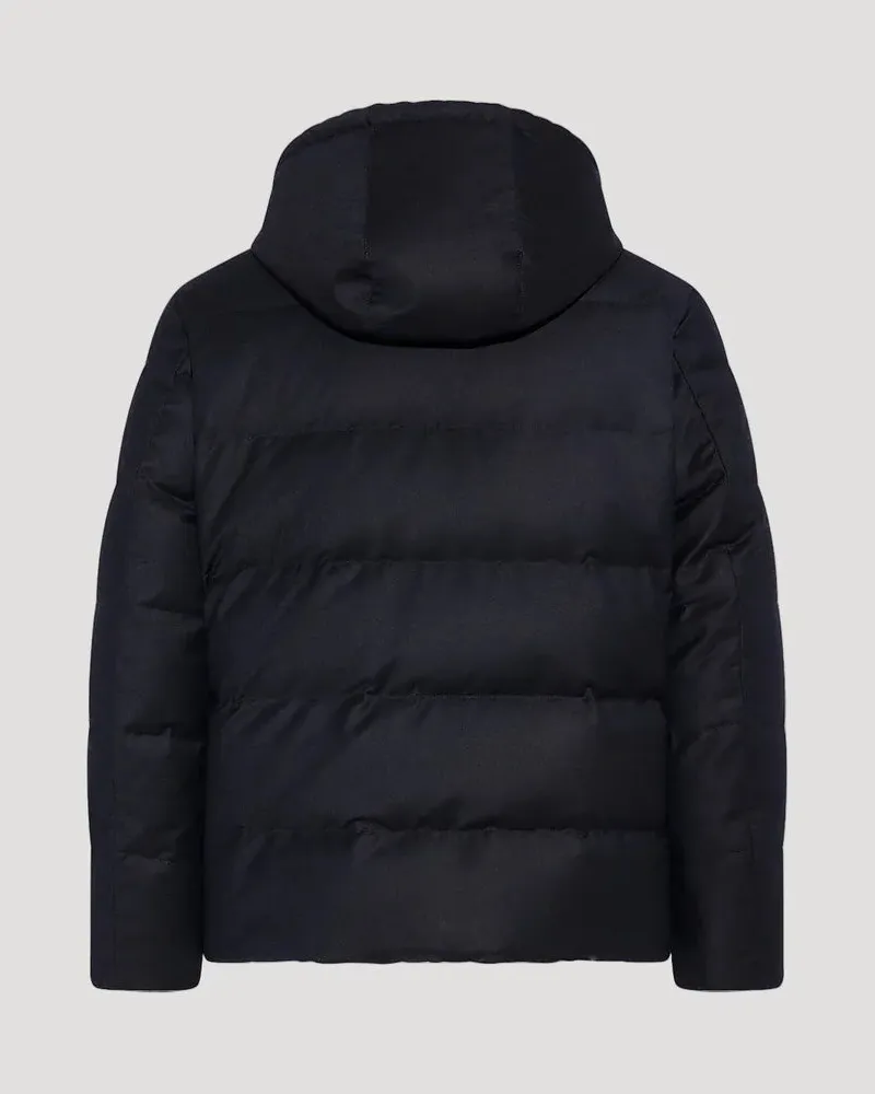 Yves Salomon Women's Short Down Jacket Loro Piana Fabric With Mink Trim Aw23 M Black