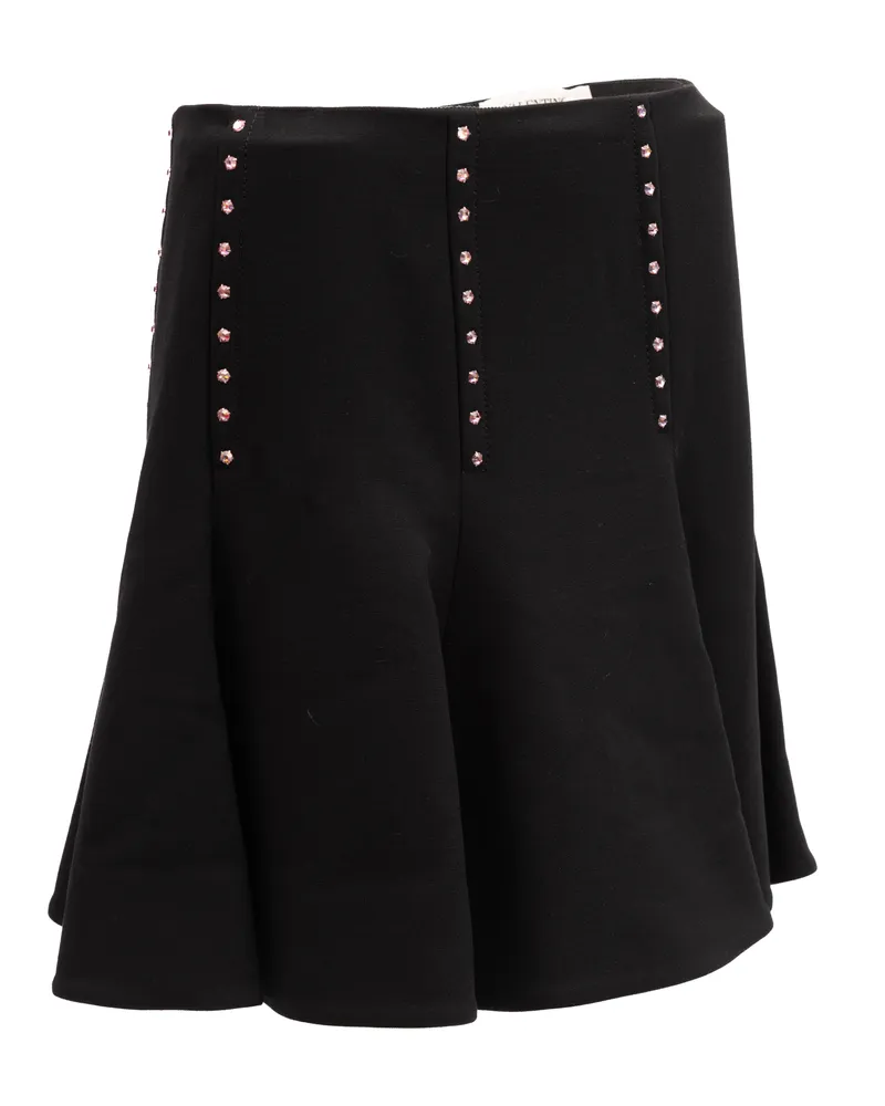 Valentino Garavani Women's Mini Black Skirt With Gold Details Black