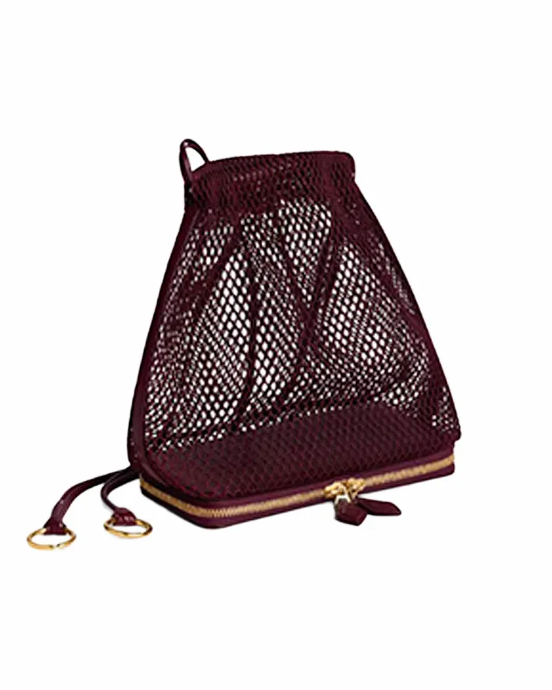 Alaïa Women's Drawstring Bag Le Pochon Burgundy Polyamide Shoulder Burgundy