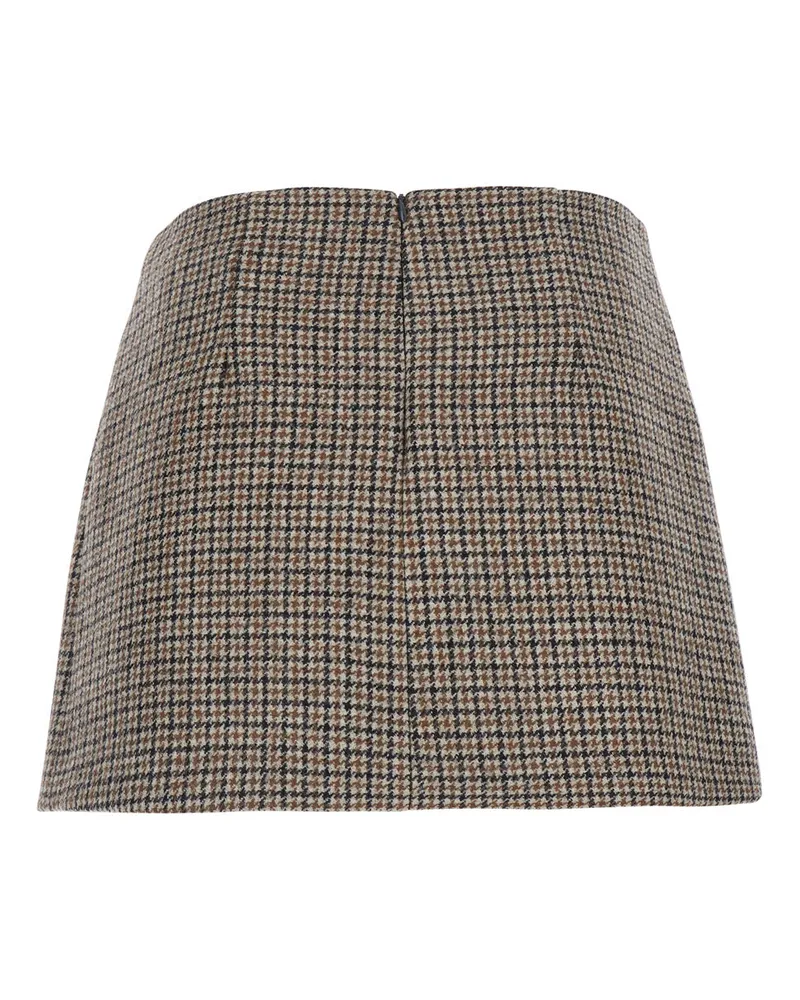 P.A.R.O.S.H. Women Mini Skirt Beige Check Wool Beige