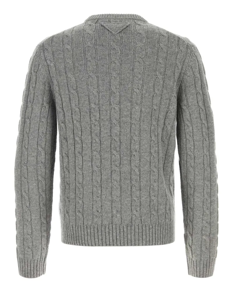 Prada Men's Grey Cashmere Sweater Grigio Maglieria Gray