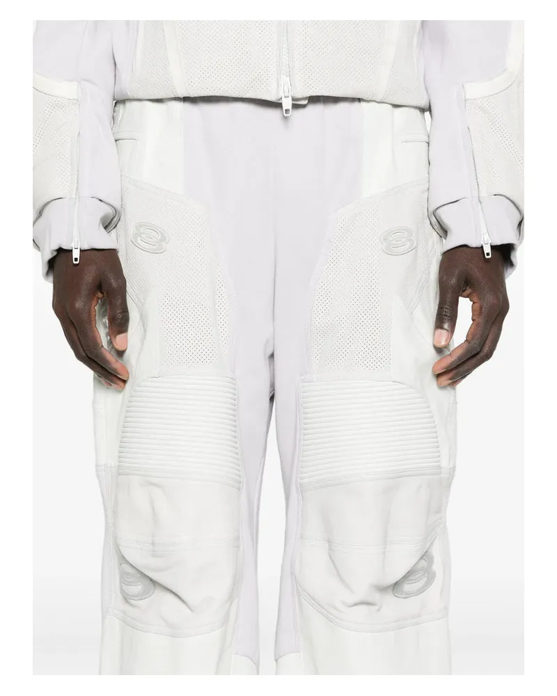 Balenciaga Panelled Calf Leather Track Pants — White White