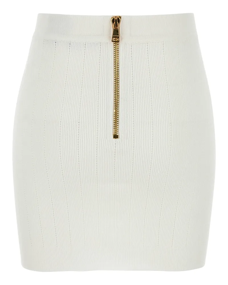 Balmain Ef1lb290kb07 0fa Blanc Vi Pl Gonne Skirt White