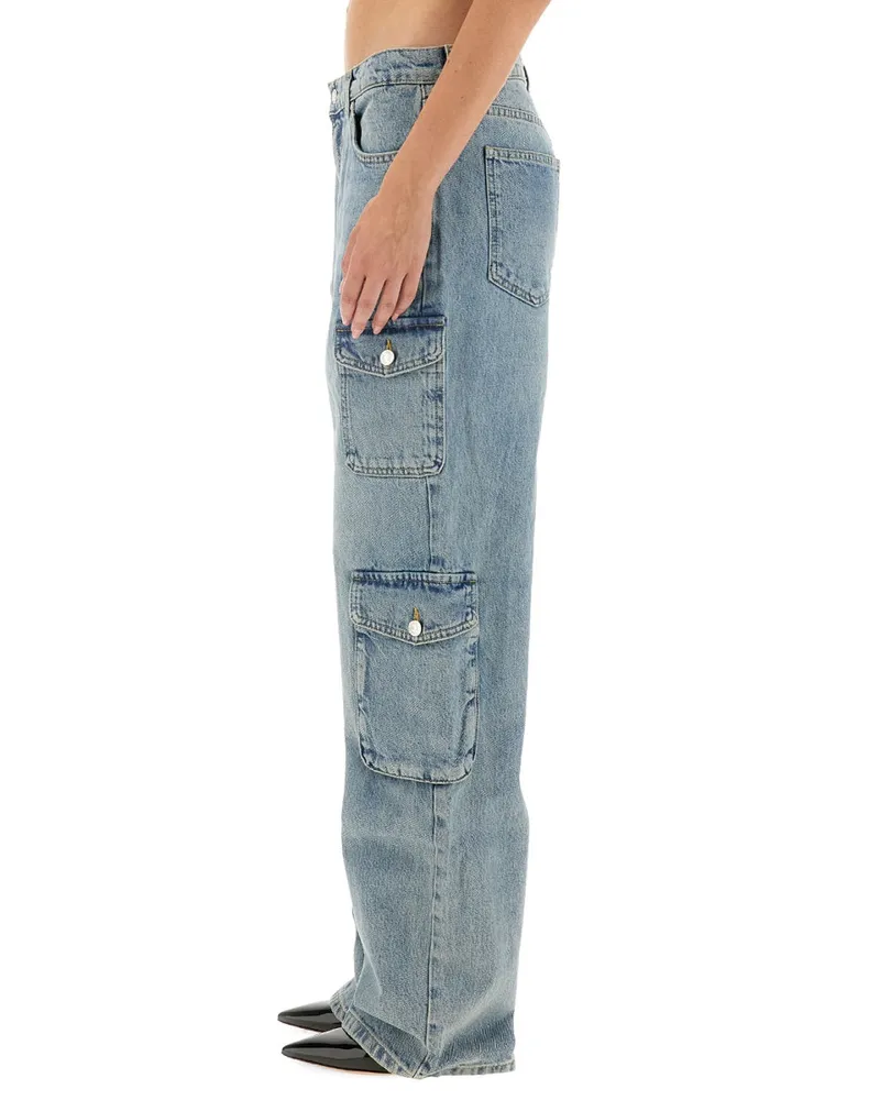 Moschino Denim Cotton Cargo Pants — Blue Blue