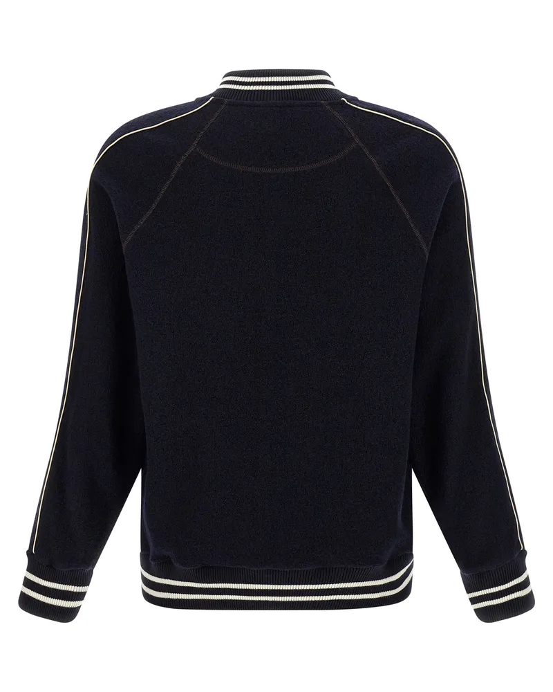 Wales Bonner Men's Blue Virgin Wool Bomber Clothing Navy