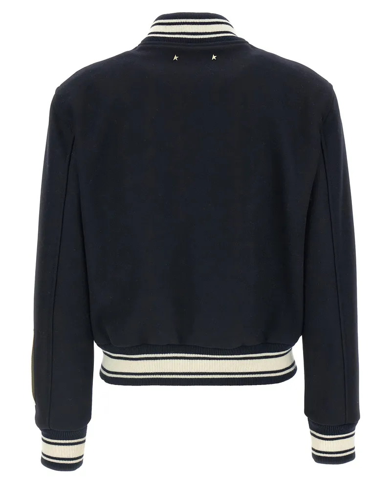 Golden Goose Women's Blue Virgin Wool Bomber Clothing Navy