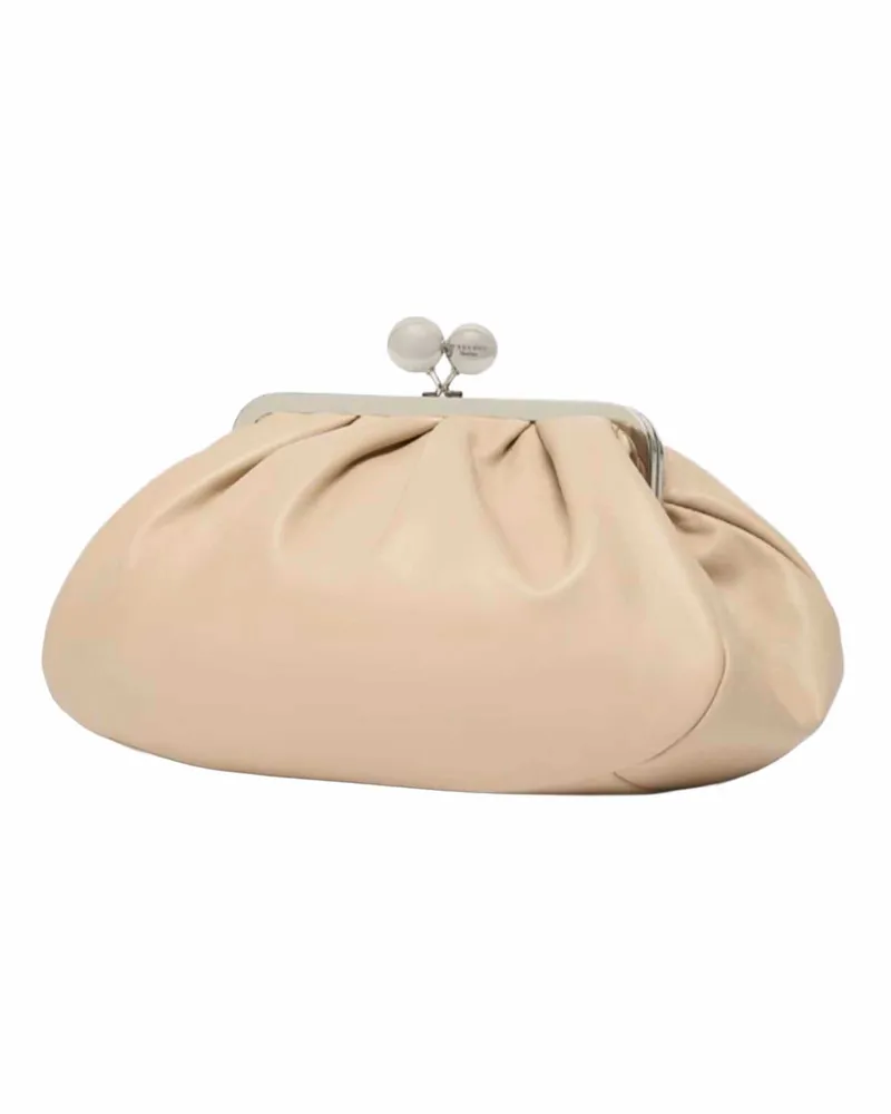 Max Mara Women's Clutch Bag Cubico Pasticcino Pink Leather Handbags Hand Beige