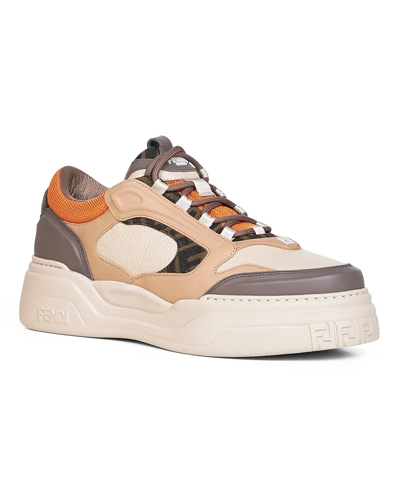 Fendi Men's Multicolor Force Sneakers Calf Leather Trainers Multicolor