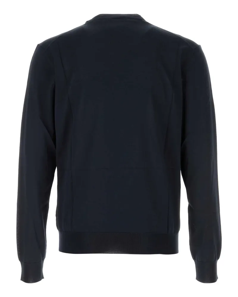 Prada Men's Recycled Silk Crew Neck Sweater Blue Blue