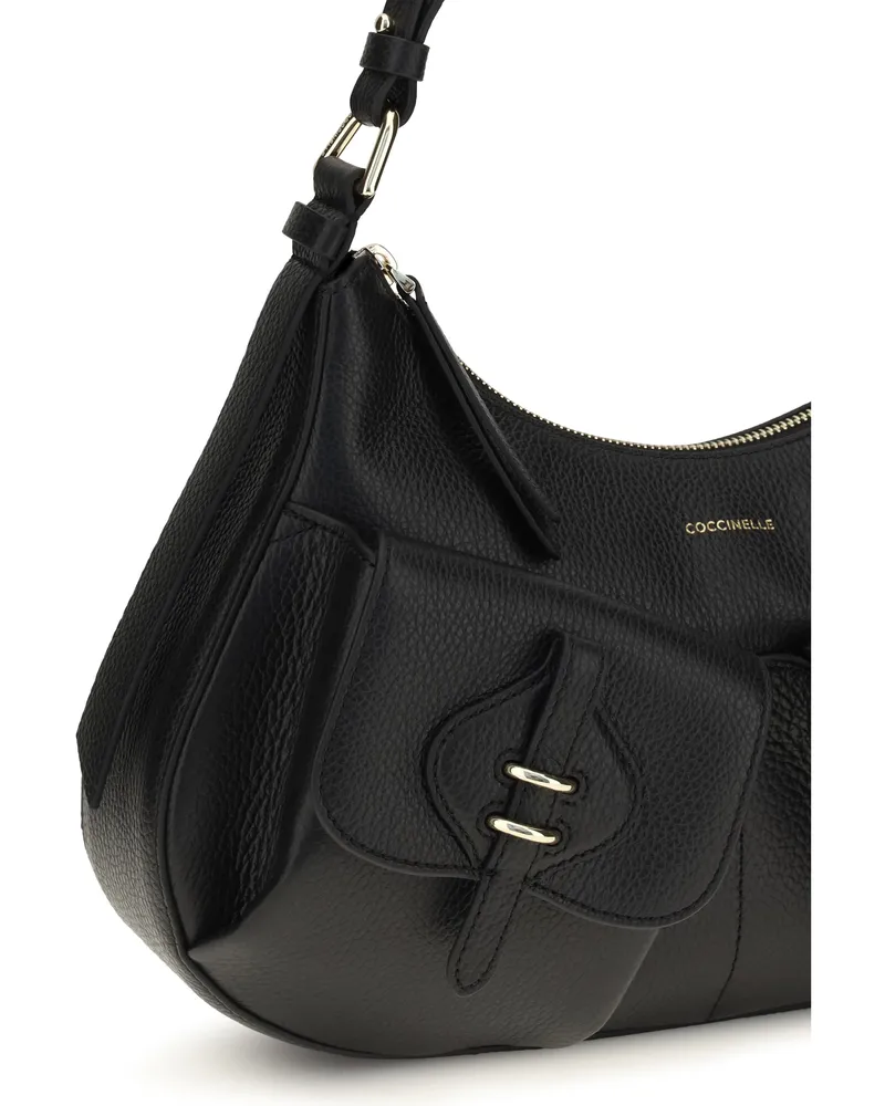 Coccinelle Women's Shoulder Bag Boheme Black Leather Calf Black
