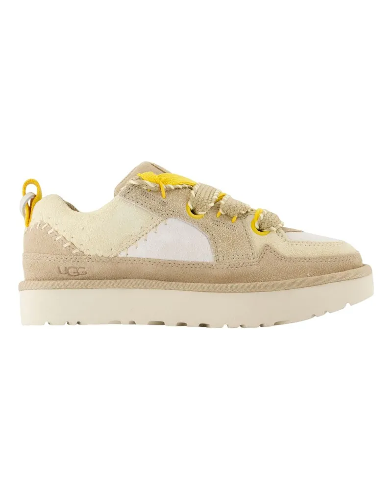 UGG Women's Lo Lowmel Biarritz Sneaker Beige Lambskin Beige