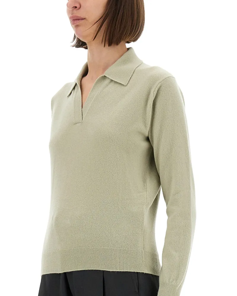 Maison Margiela Virgin Wool Polo Shirt — Green Green