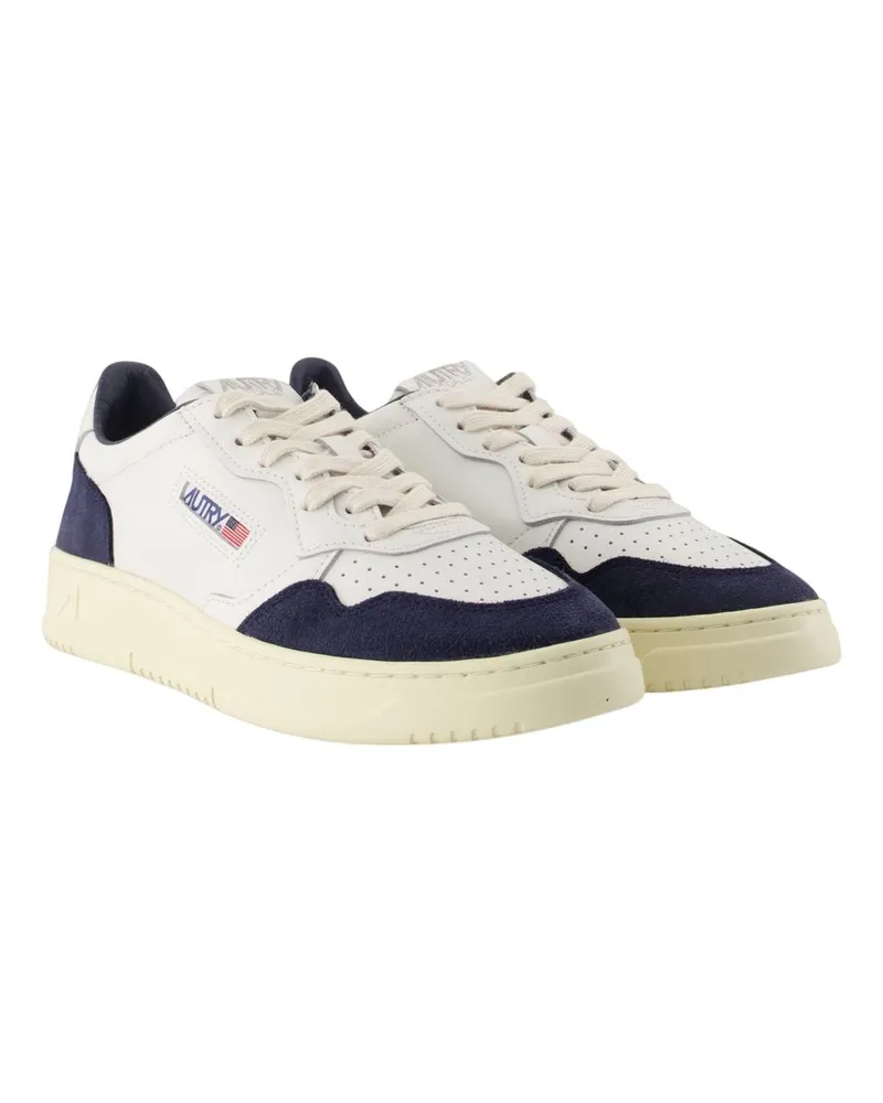 AUTRY Men's Medalist Low Sneakers -  Leather White Calfskin Shoes White