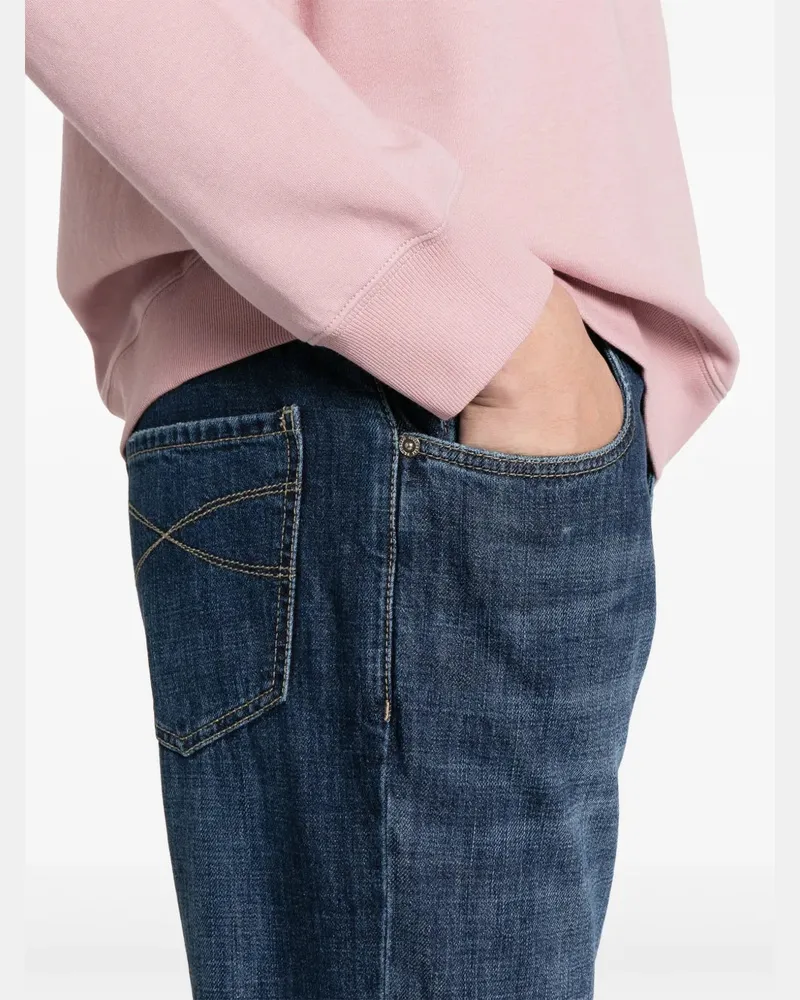 Brunello Cucinelli Cotton Denim Dark Wash Jeans — Blue Blue