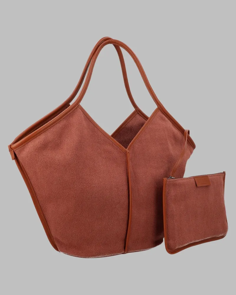 HEREU Women's Shoulder Bag Calella Linen Brown Recycled Brown
