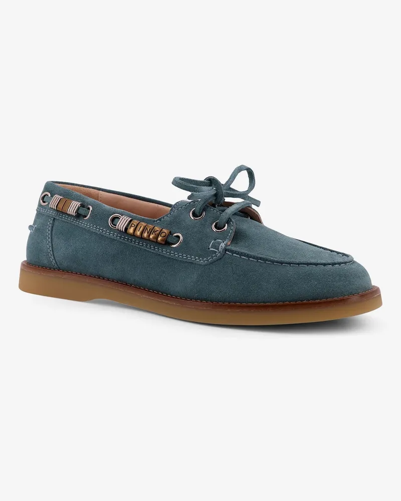 Pinko Women's Loafers Grace Suede Blue Blue