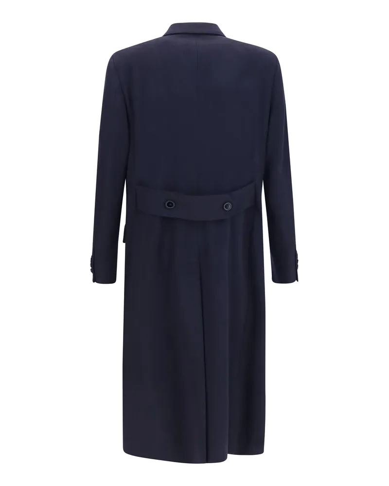 Dolce & Gabbana Double-Breasted Wool Coat — Navy 