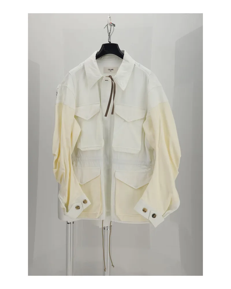 Celine Men's Parka White Cotton Coat White