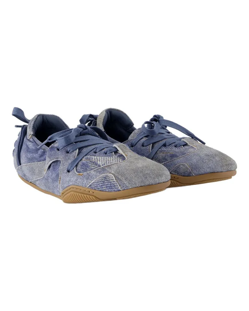 Acne Studios Lambskin Leather Sneaker — Blue Blue