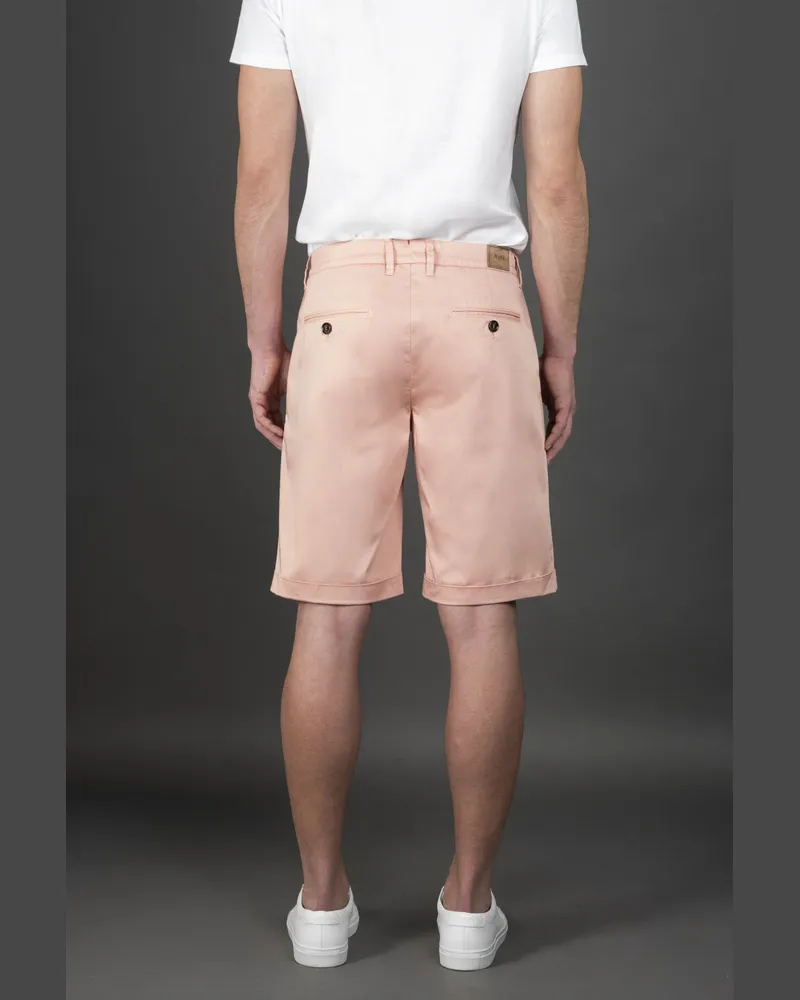 MOORER Mens Light Pink Tailored Shorts Rose Rose