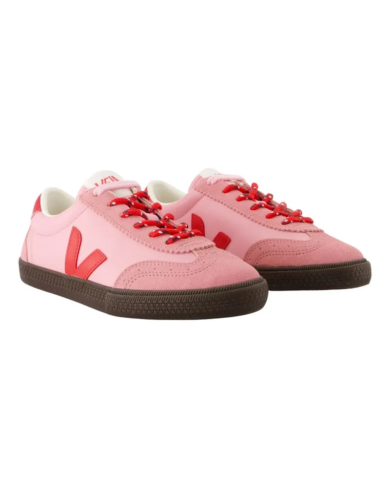 VEJA Women's Volley Sneakers -  Leather Pink Calfskin Shoes Pink
