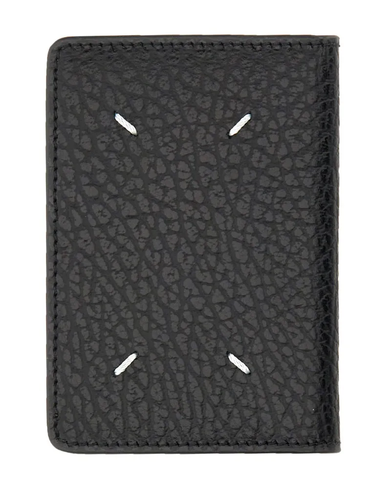 Maison Margiela Cowhide Leather Card Case — Black Black