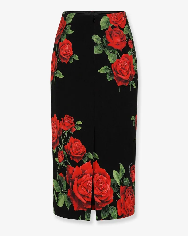 Dolce & Gabbana Women's Midi Skirt Stretch Silk Black Black