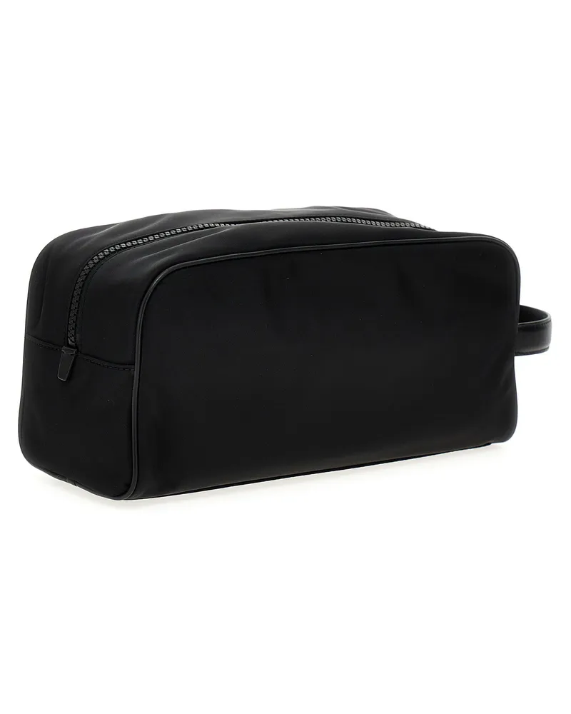 Dolce & Gabbana Logo-Appliqué Nylon Cosmetic Case — Black Black