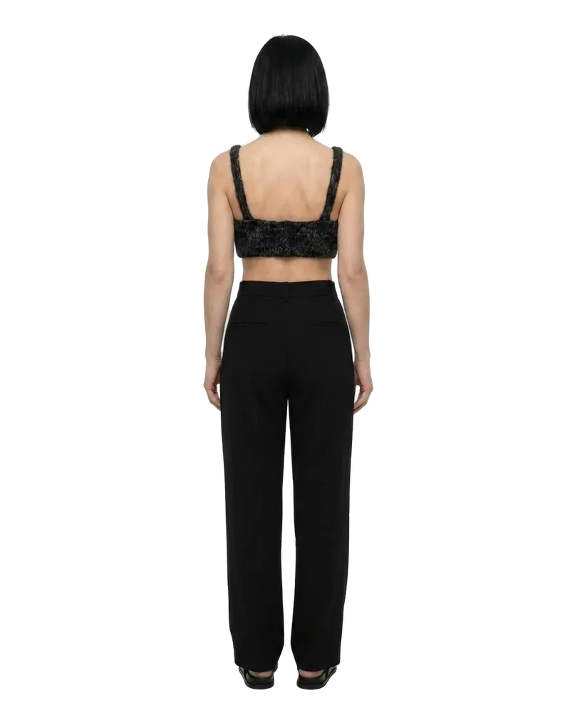 Dolce & Gabbana Women's Multicolor Marabou Tank Tops Black
