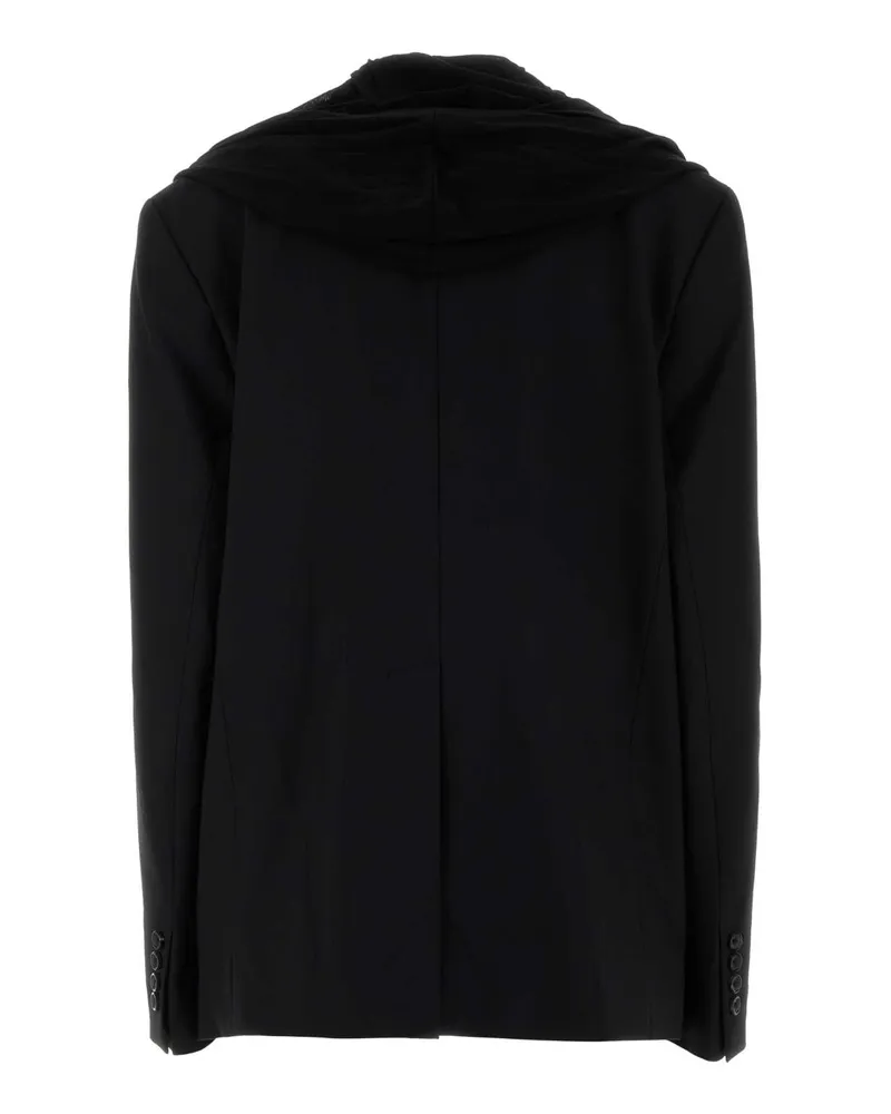 Y/PROJECT Women's Y Project Draped Hood Blazer Black Polyester Wool Elastane Blazers Black