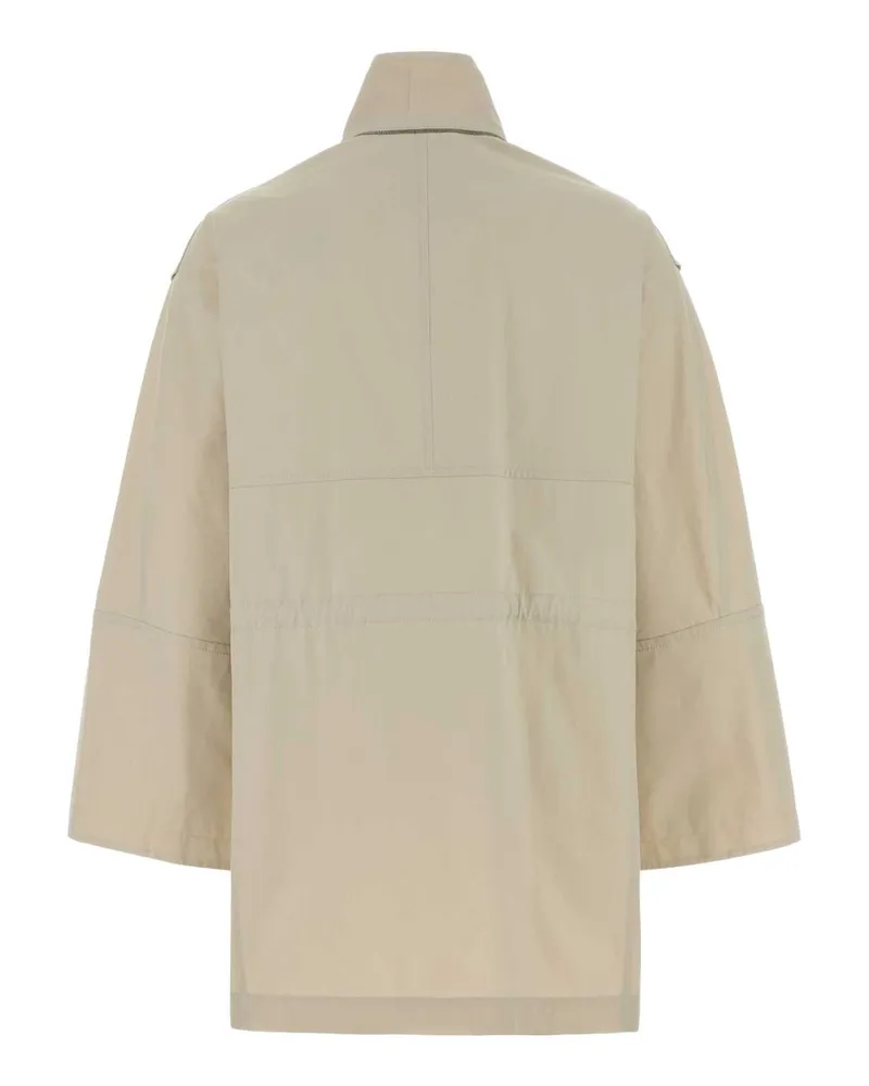 Brunello Cucinelli Women's Sand Cotton Blend Jacket C8623 Exterior: Nylon Giubbini Beige