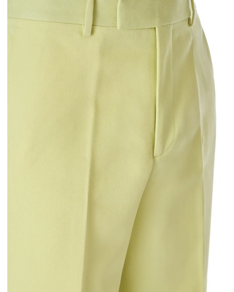 Gucci Men's Lime Yellow Polyester Pants Yellow