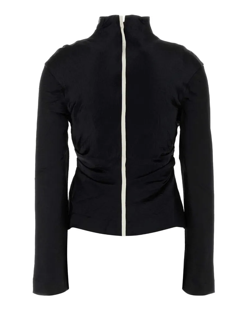 Nanushka Women's Black Satin Domini Blouse Blackecru Exterior: Acetate Maglie Black