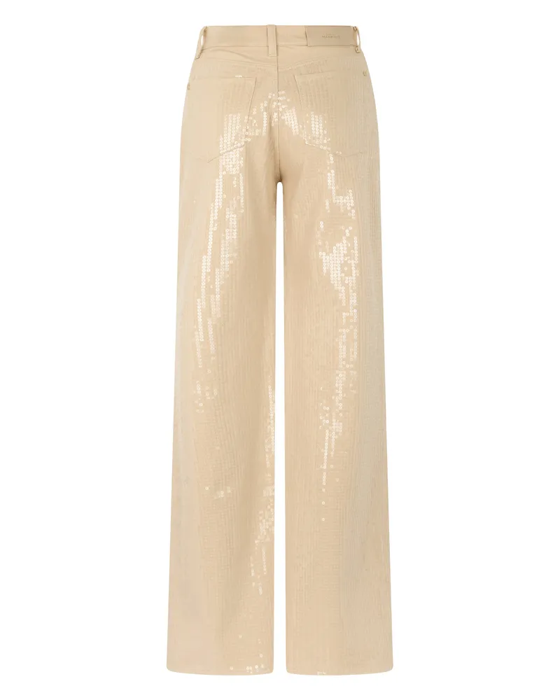 7 for all mankind Women's Wide-Leg Trousers Beige Cotton Beige