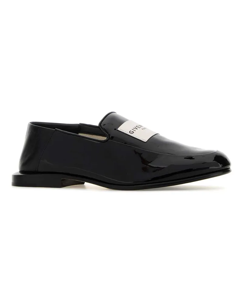 Givenchy Women's Black Leather Label Loafers Mocassini Black