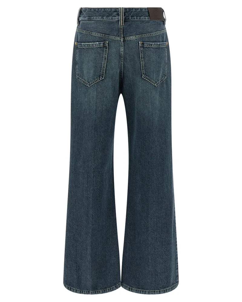 Brunello Cucinelli Contemporary Loose Stone-Washed Denim Jeans — Blue Blue